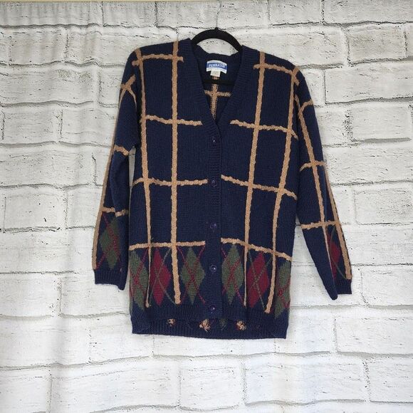 Pendleton Sweaters - Pendleton Knockabouts Womens Cardigan Sweater Navy Size S 100% Virgin wool